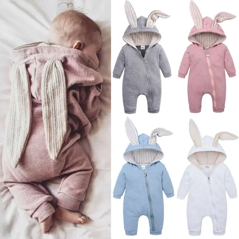 Mini Bunny Cotton Hooded Romper