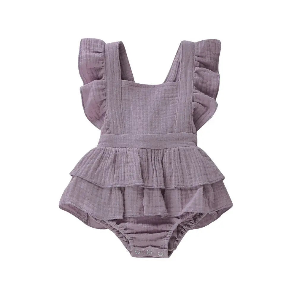 Mini Ruffle Cotton Romper