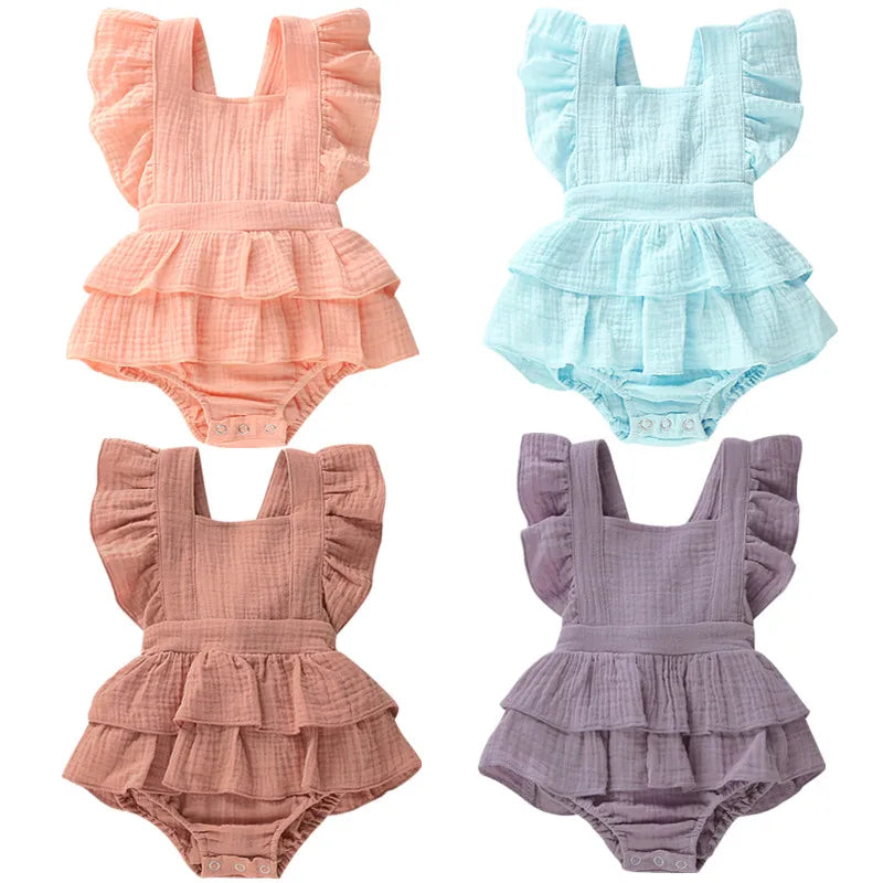 Mini Ruffle Cotton Romper