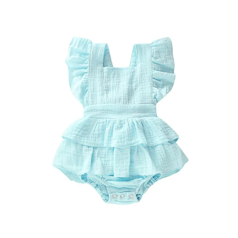 Mini Ruffle Cotton Romper