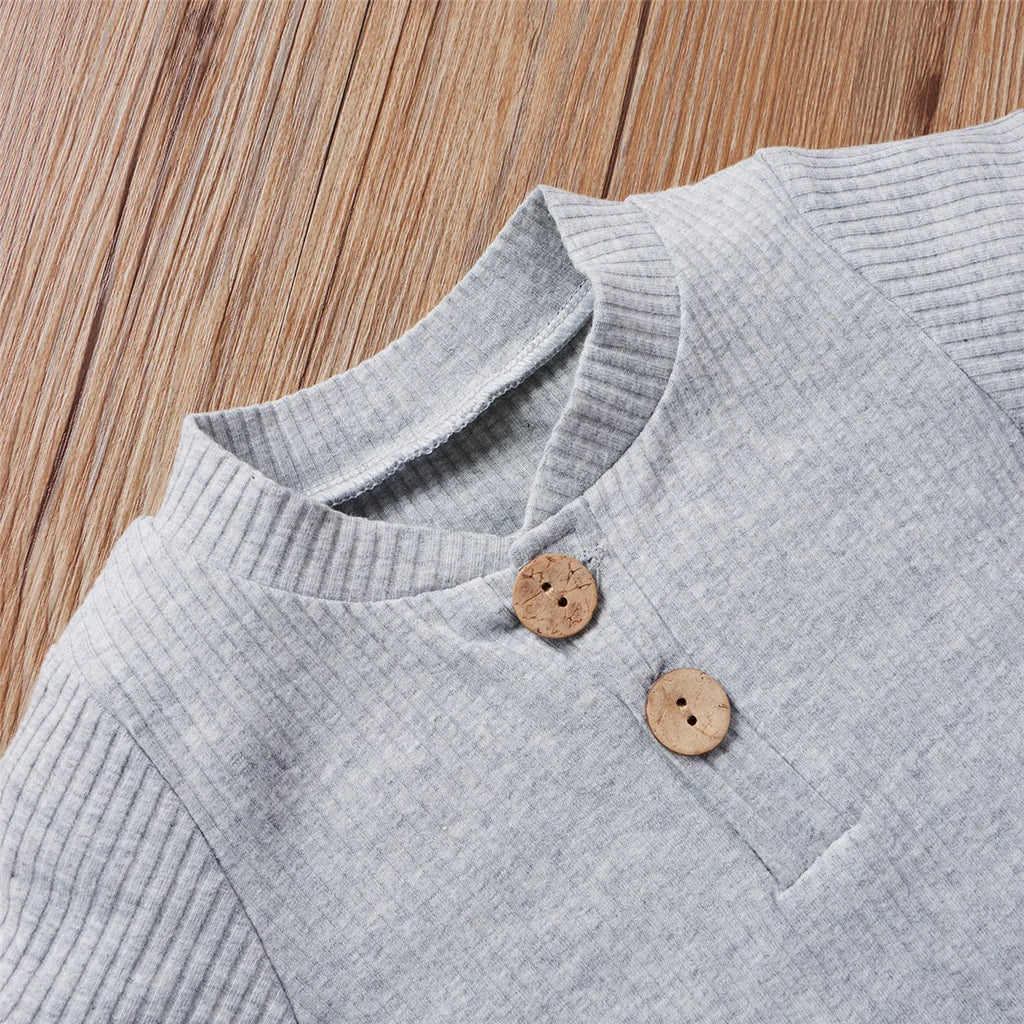 Mini Summer Button Romper Set