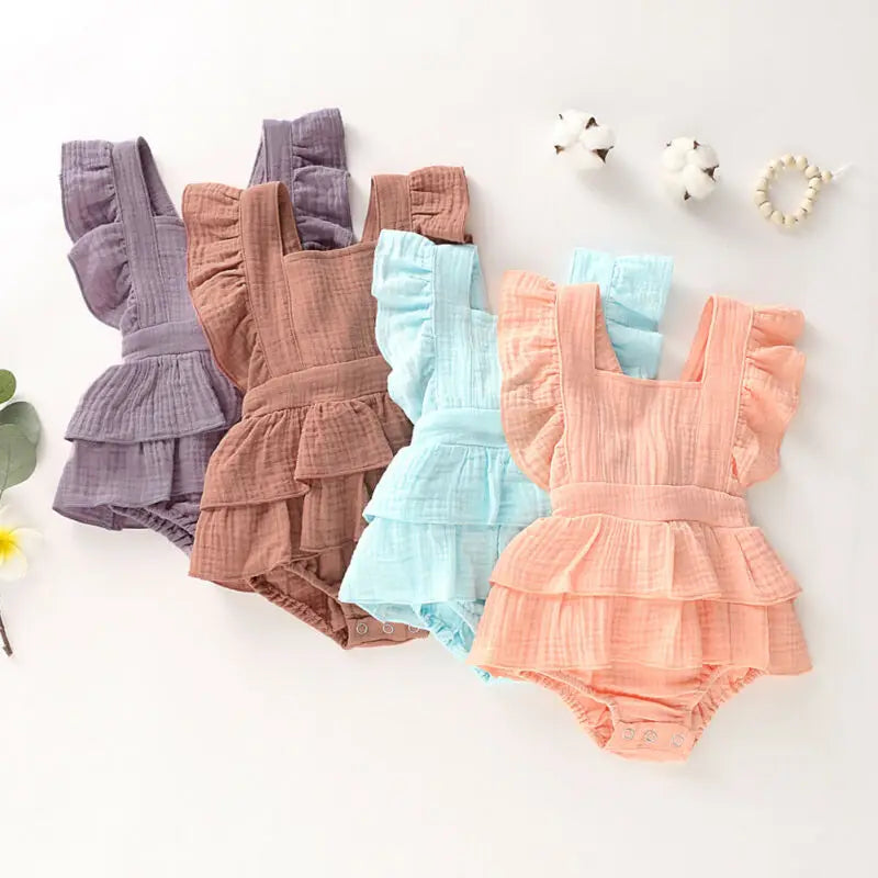 Mini Ruffle Cotton Romper
