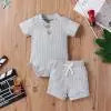 Mini Summer Button Romper Set