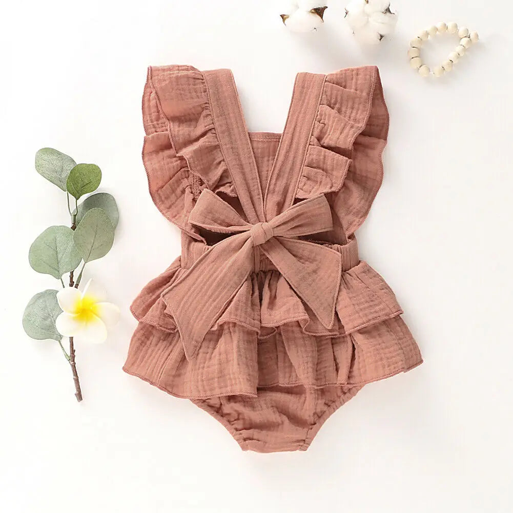 Mini Ruffle Cotton Romper