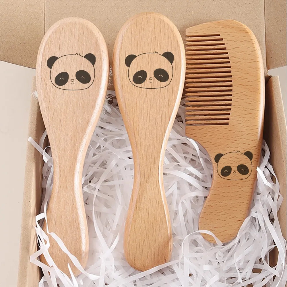 Mini Baby Brush Set – 3pcs Natural Wood
