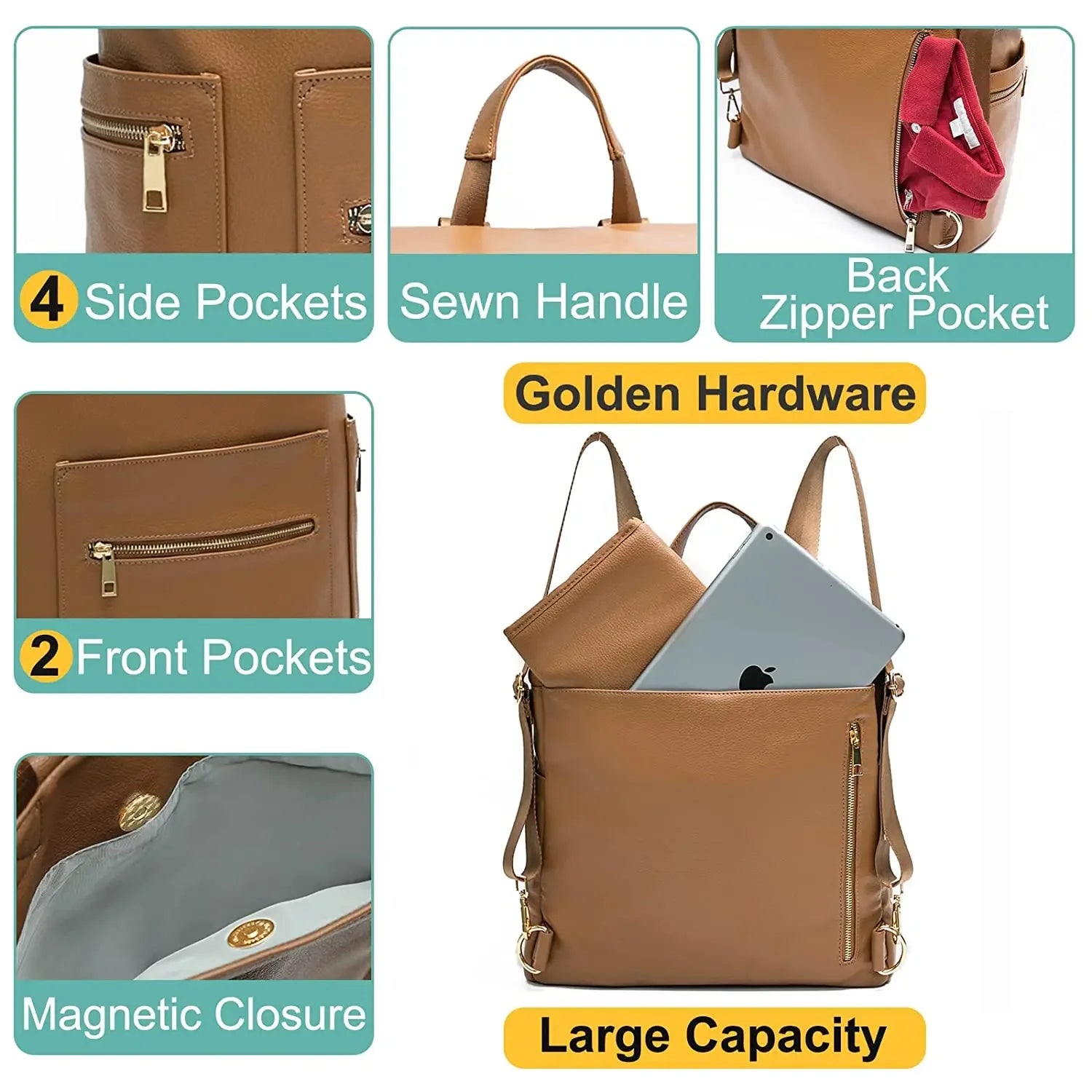 Mini PU Leather Diaper Bag