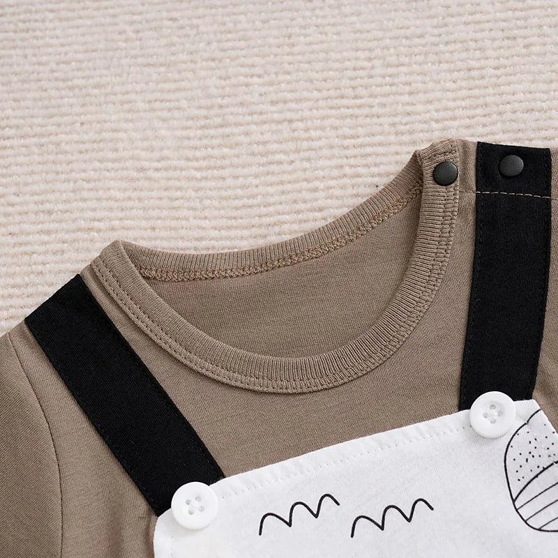 Mini Whale Suspender Romper