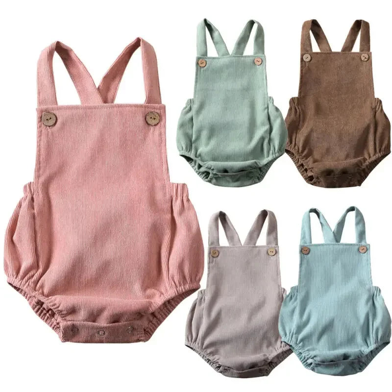 Mini Corduroy Suspender Romper