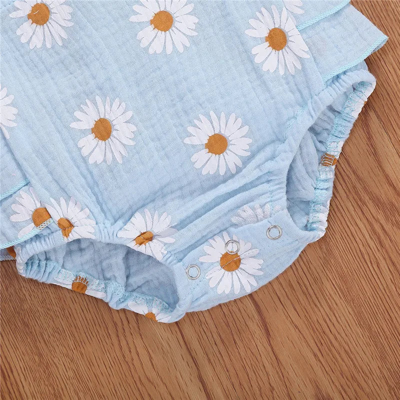 Mini Floral Ruffle Romper Set