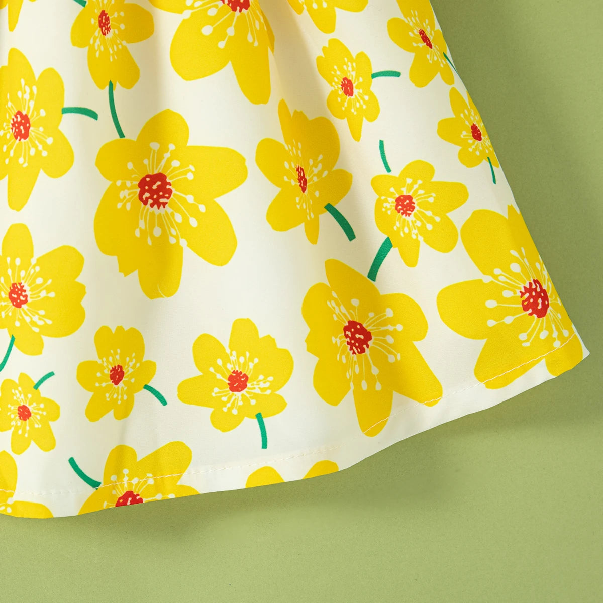 Mini Floral Bow Dress & Hat Set