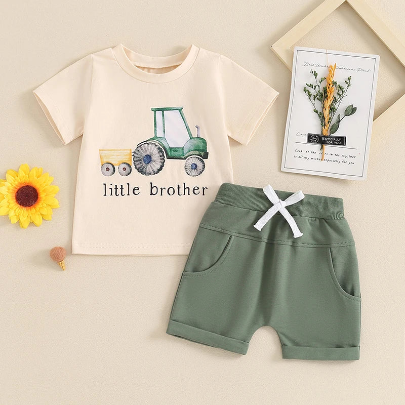 Mini Tractor Shorts Set