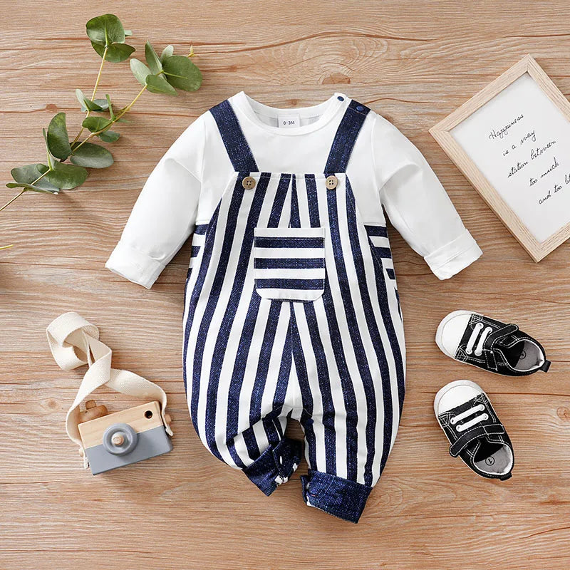Mini Stripe Gentleman Romper