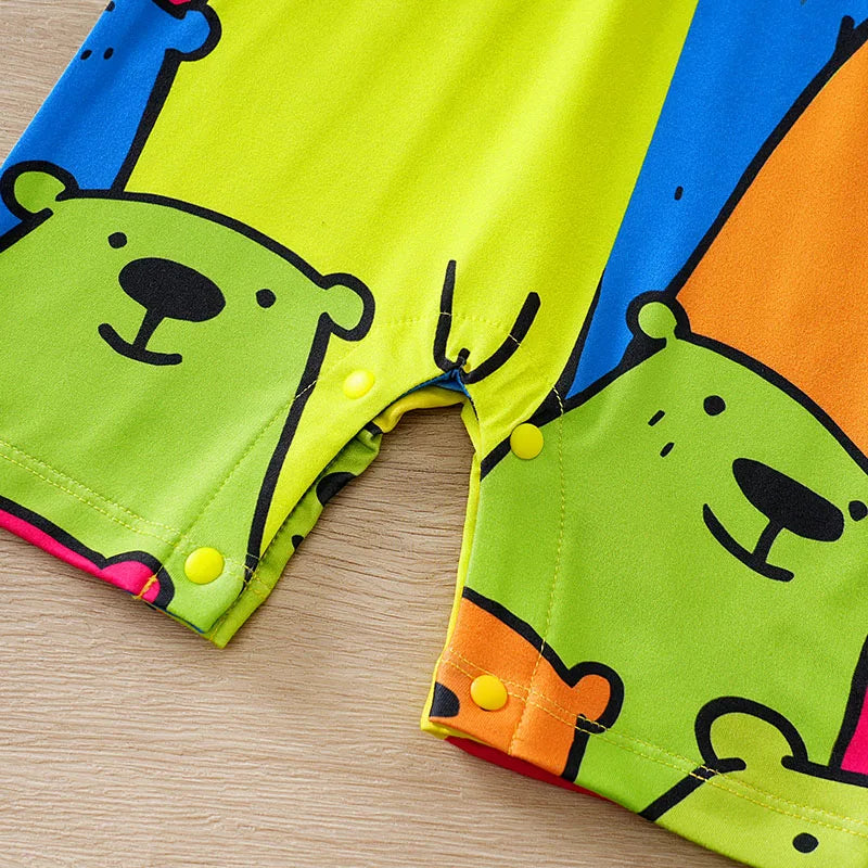 Mini Bear Suspender Romper