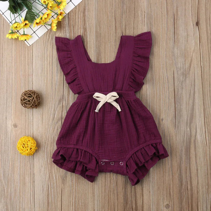 Mini Ruffle Cotton Romper