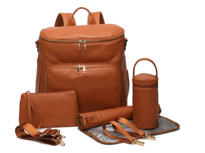 Mini PU Leather Diaper Bag