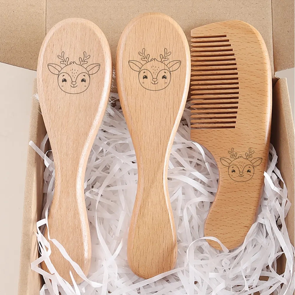 Mini Baby Brush Set – 3pcs Natural Wood