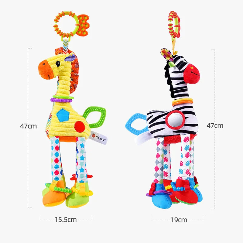Mini Animal Rattle – Soft Giraffe & Zebra