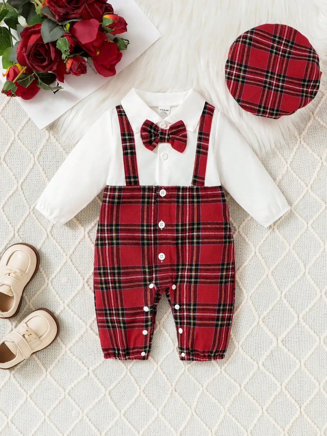 Mini Plaid Gentleman Romper