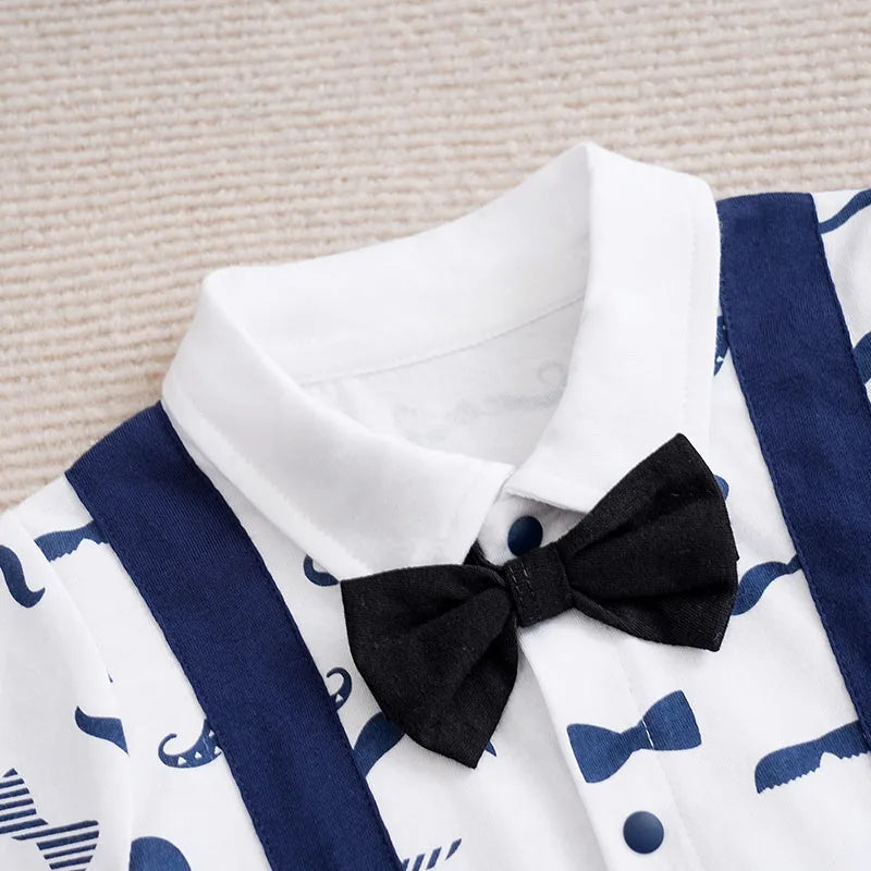 Mini Bowknot Lapel Romper