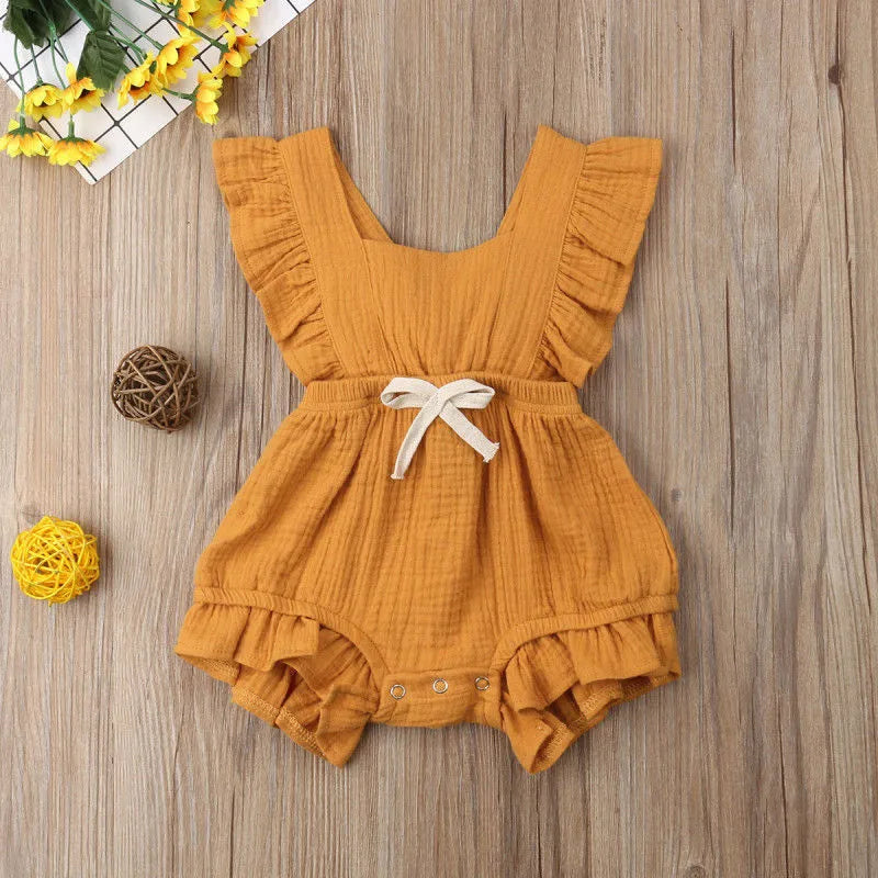 Mini Ruffle Cotton Romper