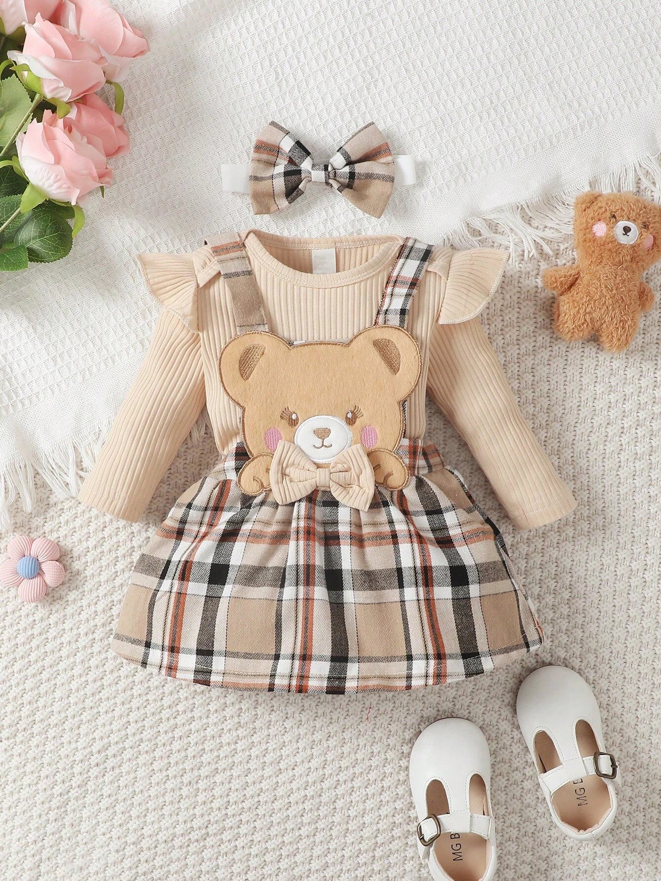 Mini Bear Ruffle Jumpsuit Set