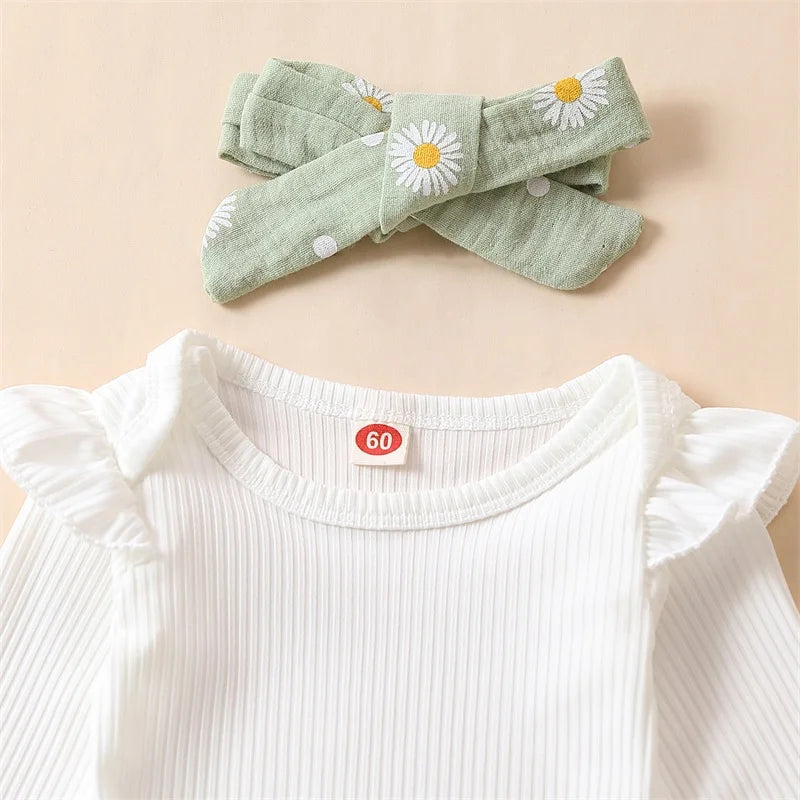 Mini Daisy Ruffle Pants Set