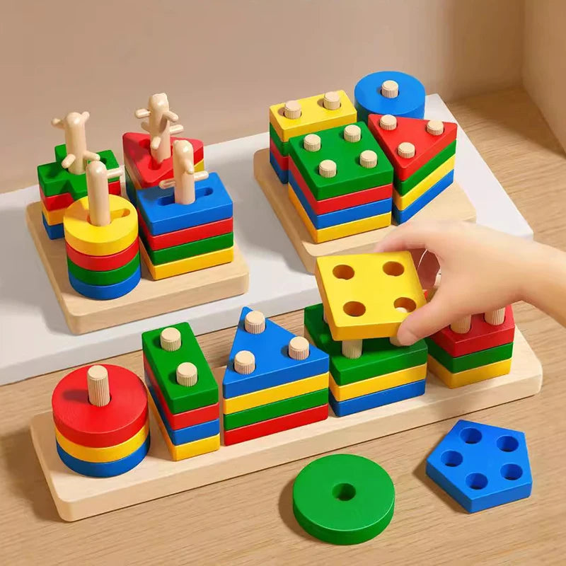 Mini Wooden Blocks – Montessori Shapes