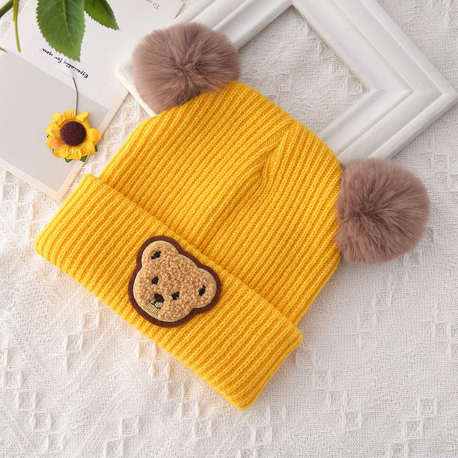 Mini Bear Knit Winter Hat