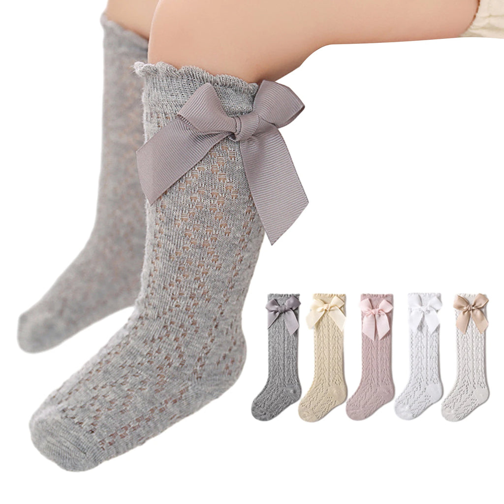 Mini Bow Mesh Knee Socks
