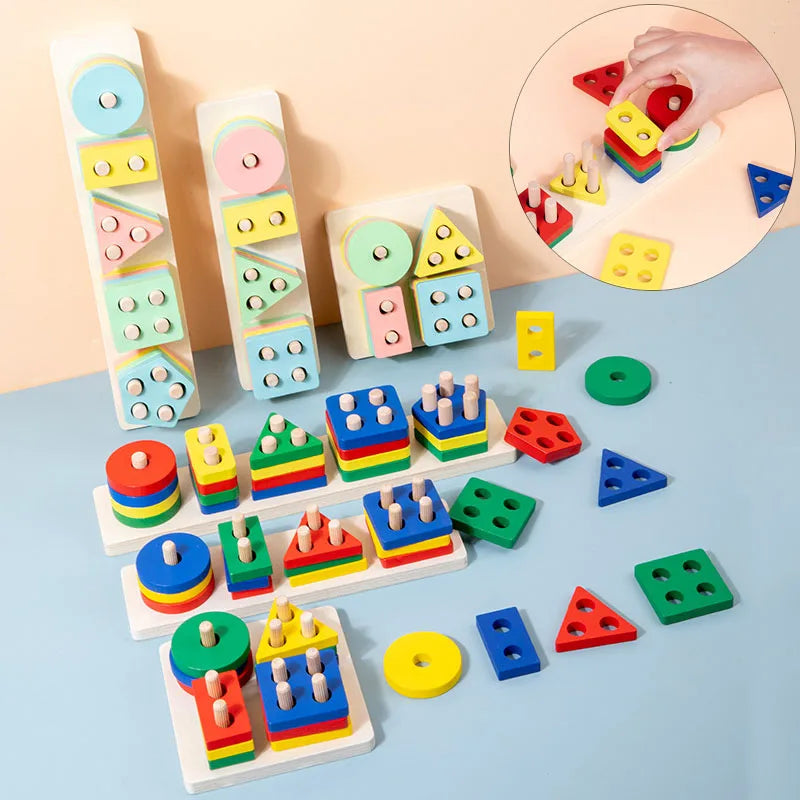 Mini Wooden Blocks – Montessori Shapes