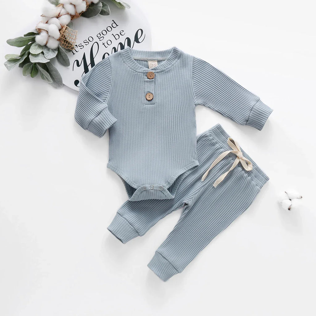 Mini Knit Long Sleeve Romper Set