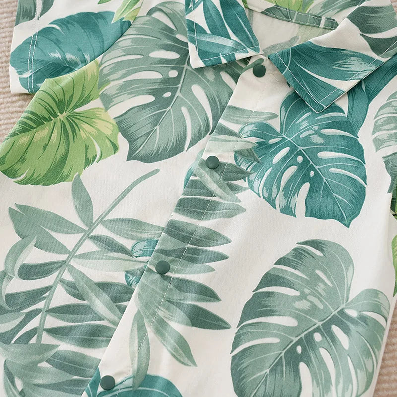 Mini Leaf Print Romper