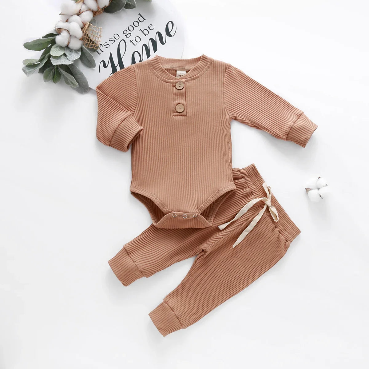 Mini Knit Long Sleeve Romper Set