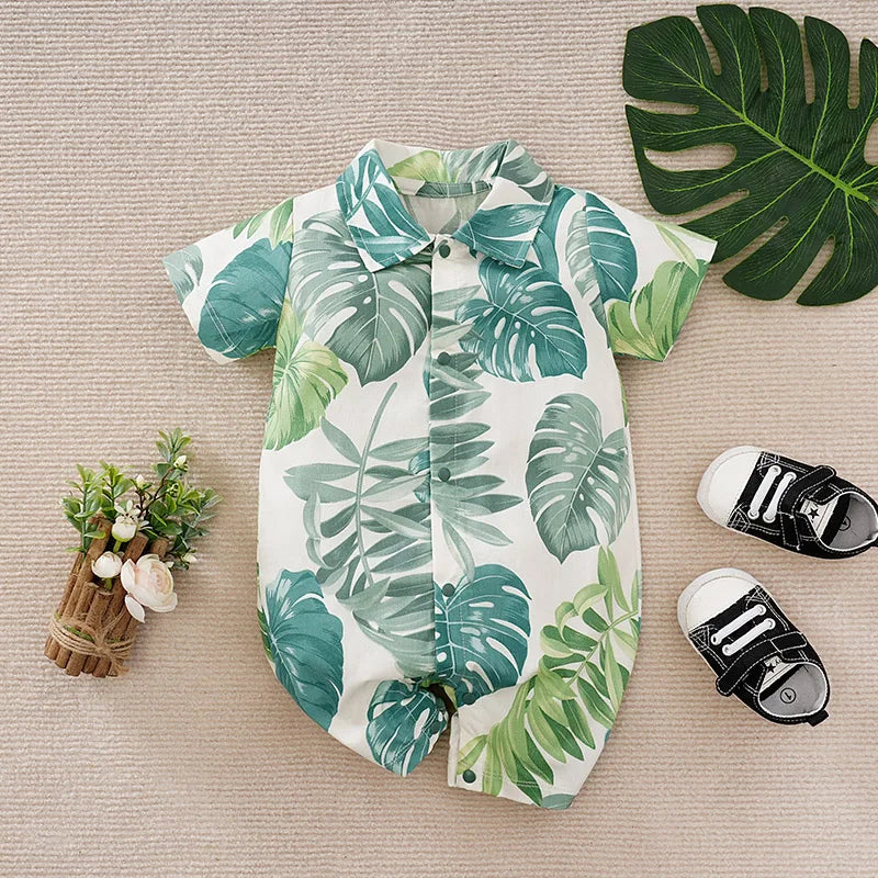 Mini Leaf Print Romper
