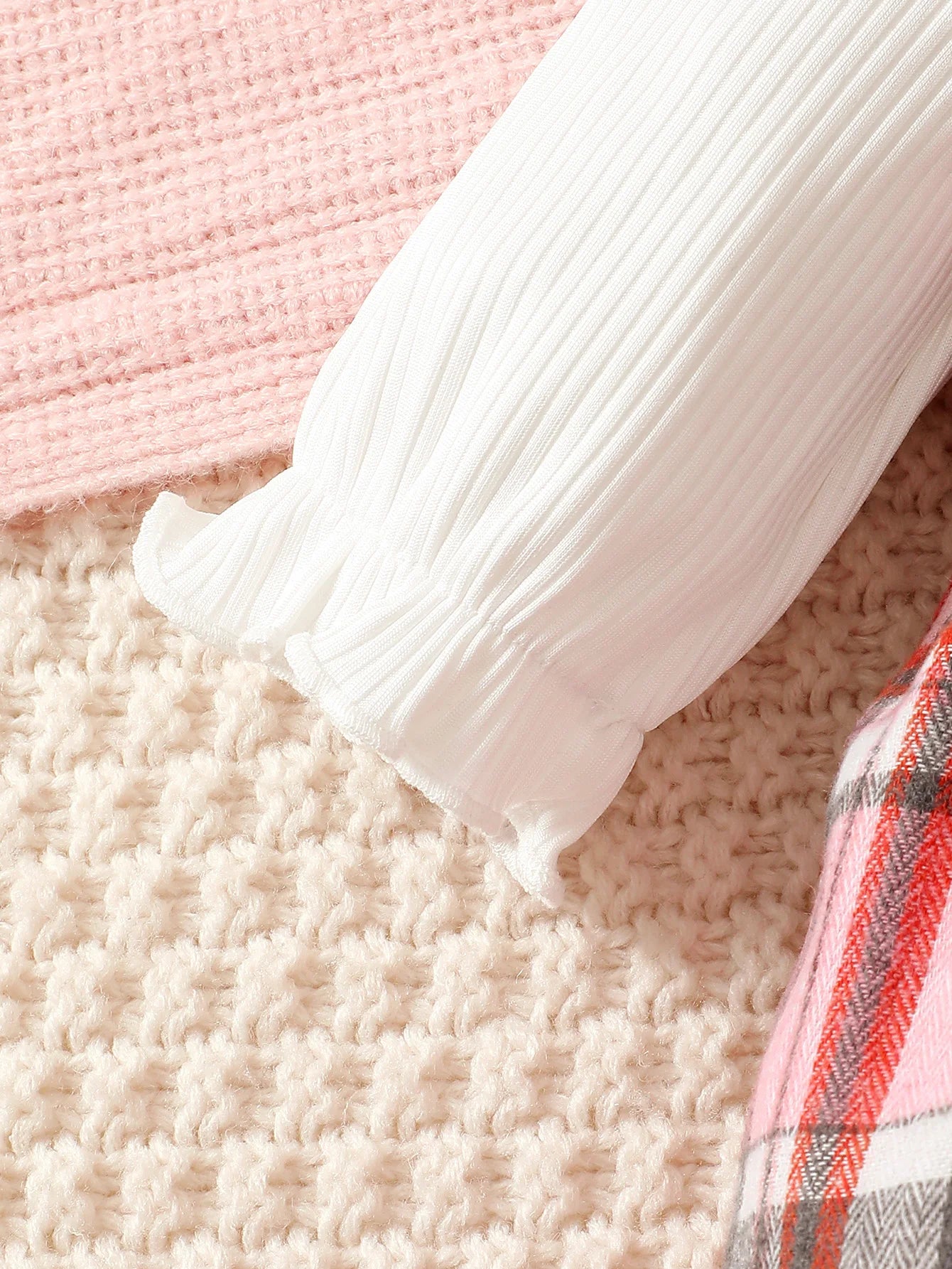 Mini Check Flutter Sleeve Jumpsuit Set