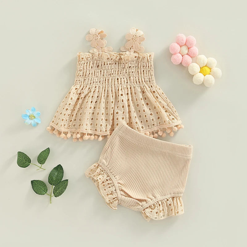 Mini Floral Tassel Shorts Set