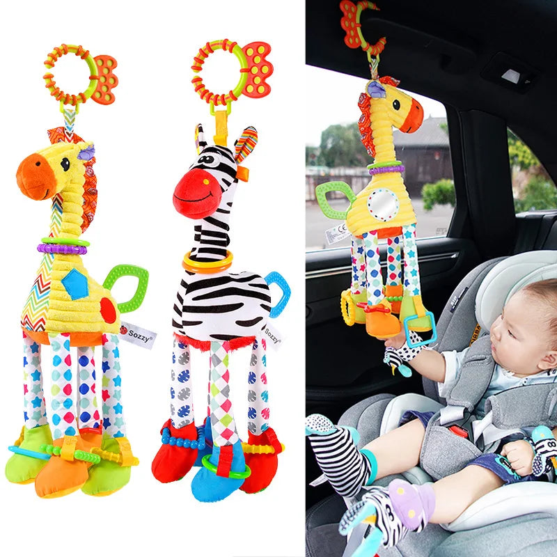 Mini Animal Rattle – Soft Giraffe & Zebra