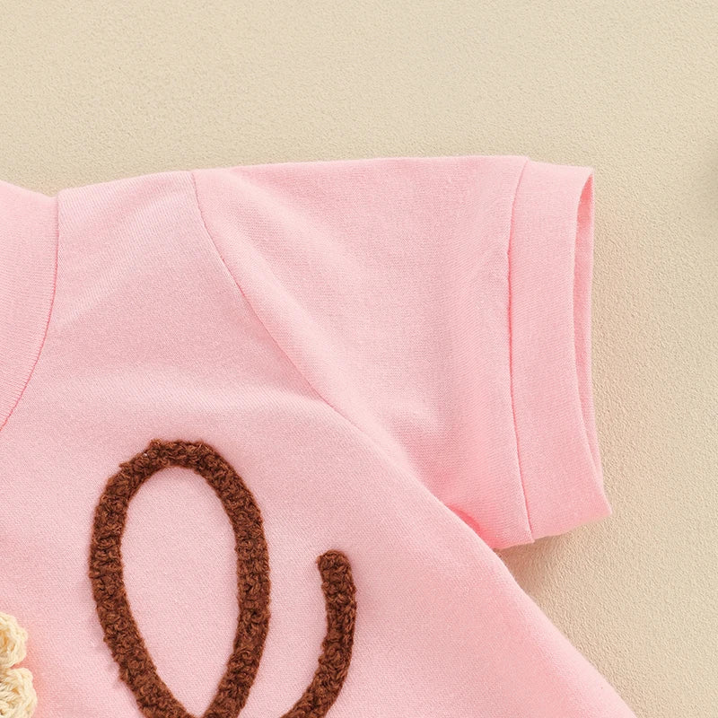 Mini Floral Embroidered Shorts Set