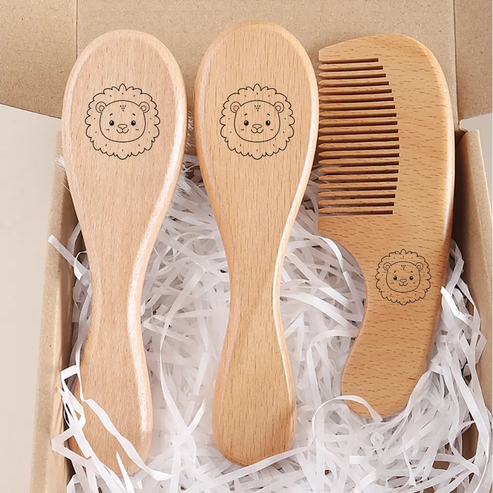 Mini Baby Brush Set – 3pcs Natural Wood