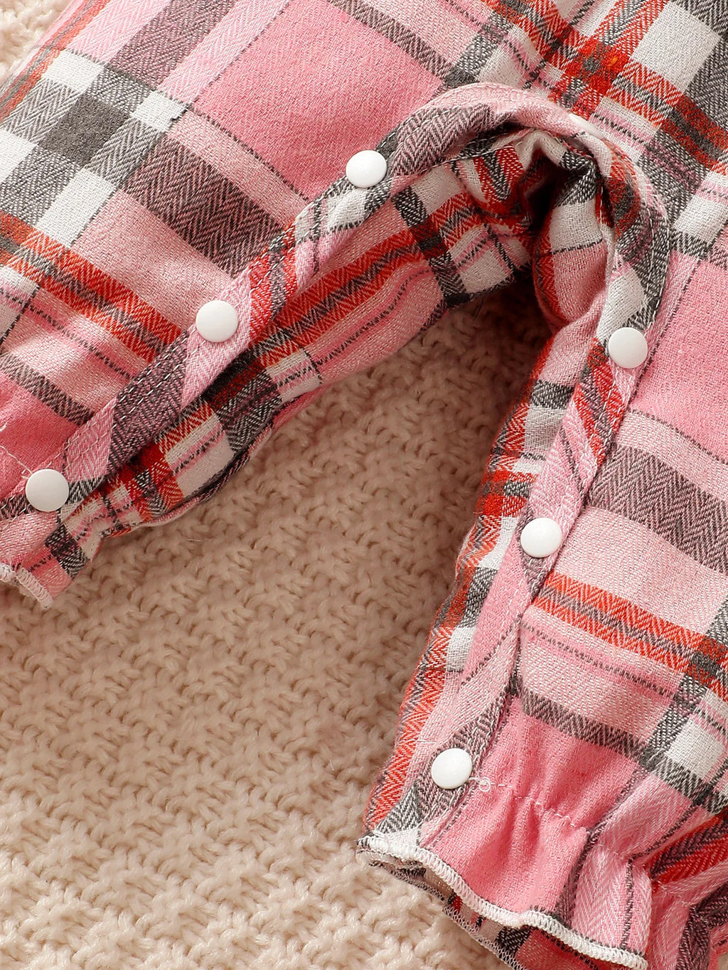 Mini Check Flutter Sleeve Jumpsuit Set