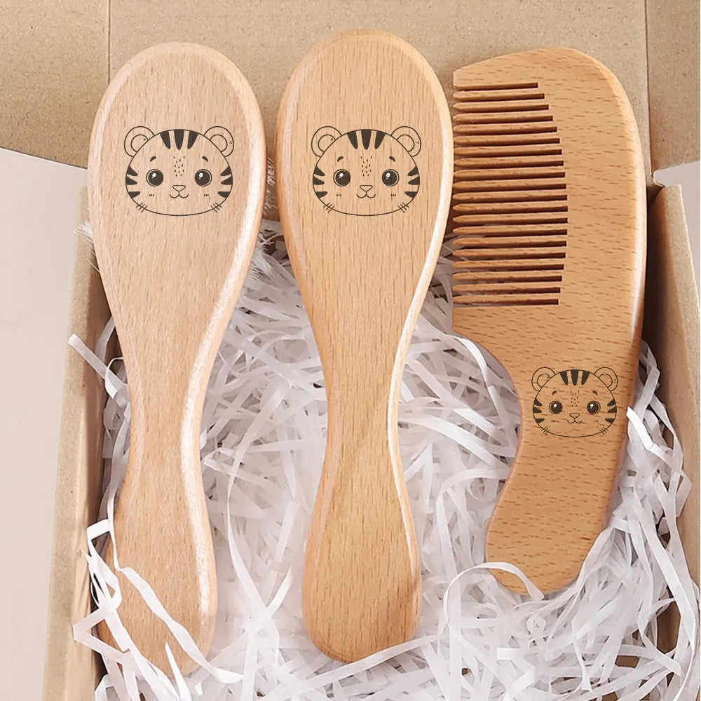 Mini Baby Brush Set – 3pcs Natural Wood