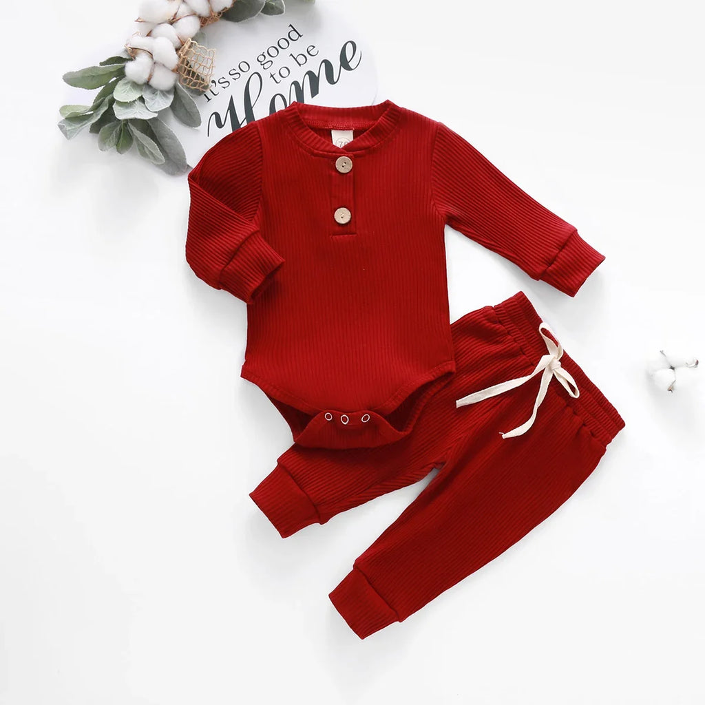 Mini Knit Long Sleeve Romper Set