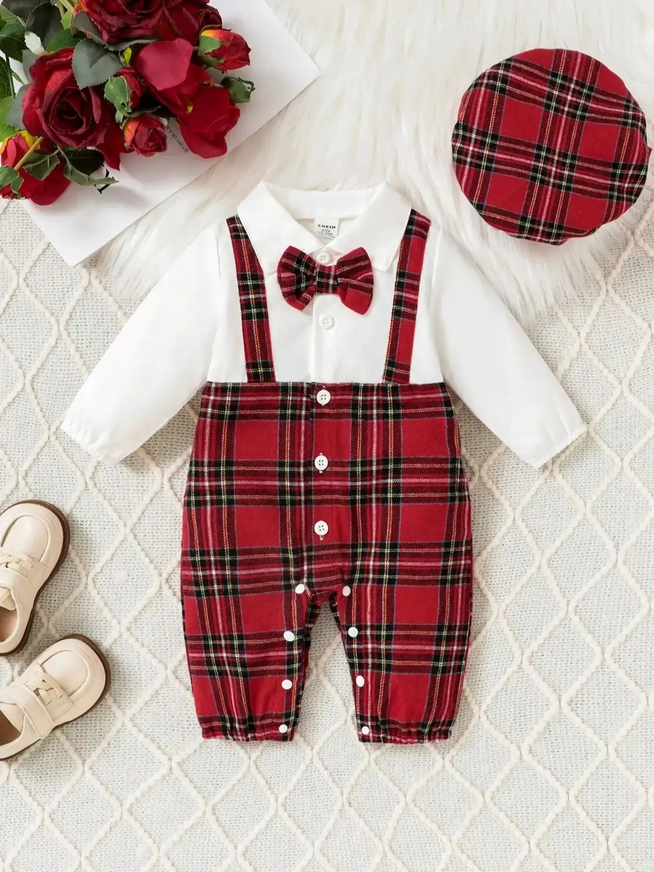 Mini Plaid Gentleman Romper