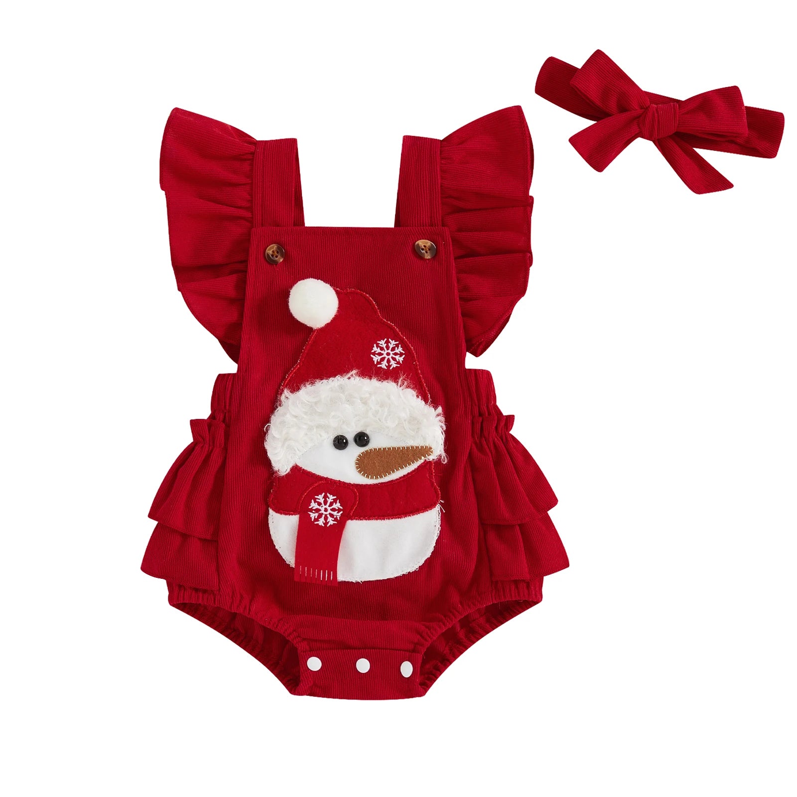 Mini Elk Christmas Romper Set