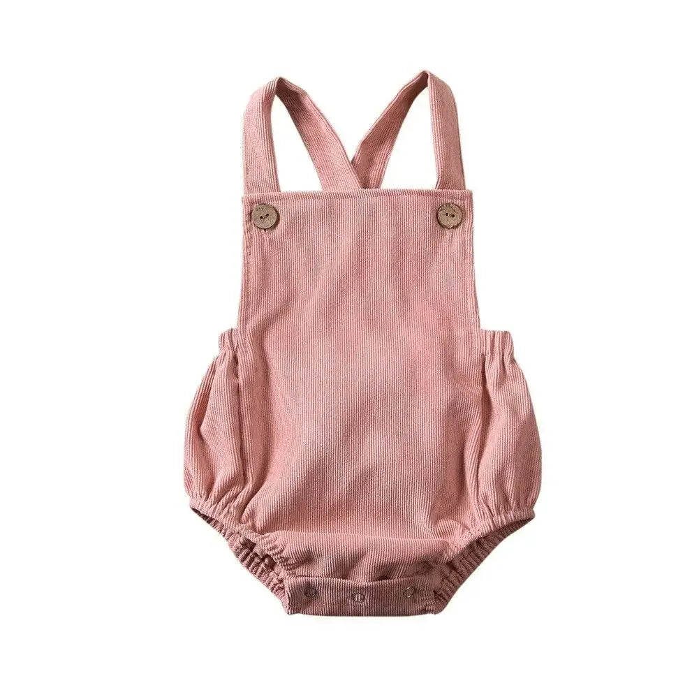 Mini Corduroy Suspender Romper