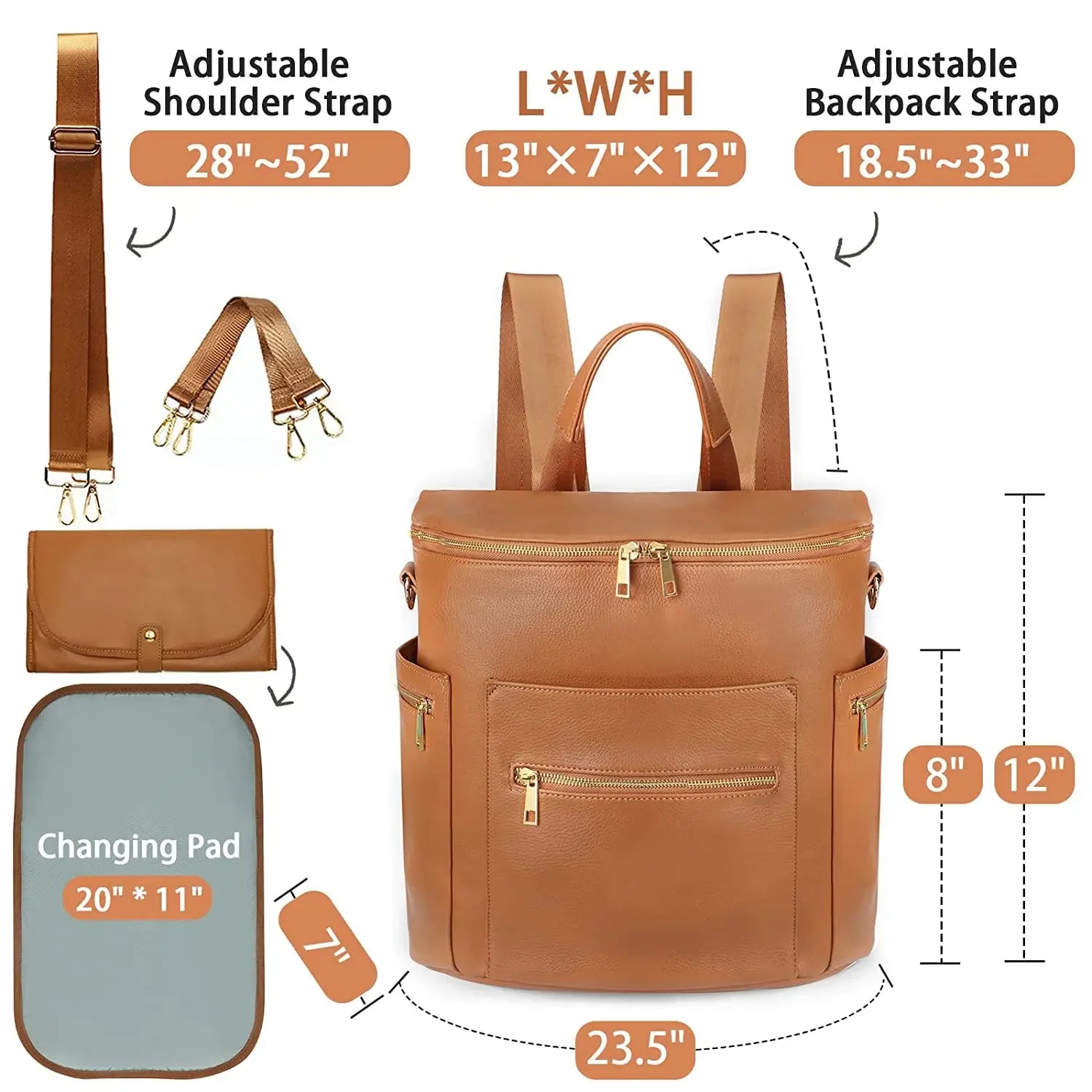 Mini PU Leather Diaper Bag