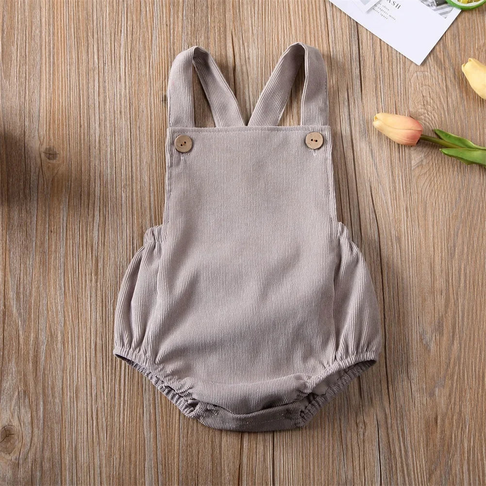 Mini Corduroy Suspender Romper