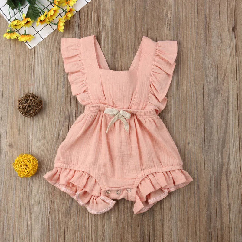 Mini Ruffle Cotton Romper
