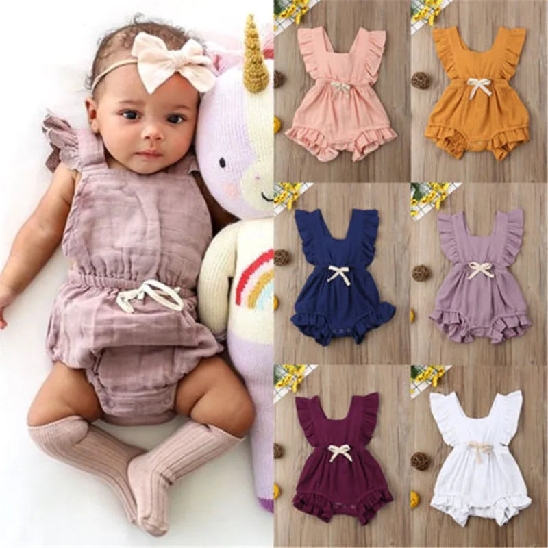 Mini Ruffle Cotton Romper
