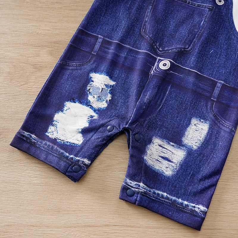 Mini Cowboy Suspender Romper